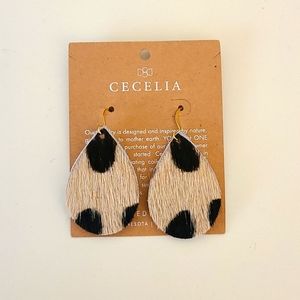 Cecelia small teardrop leopard earrings